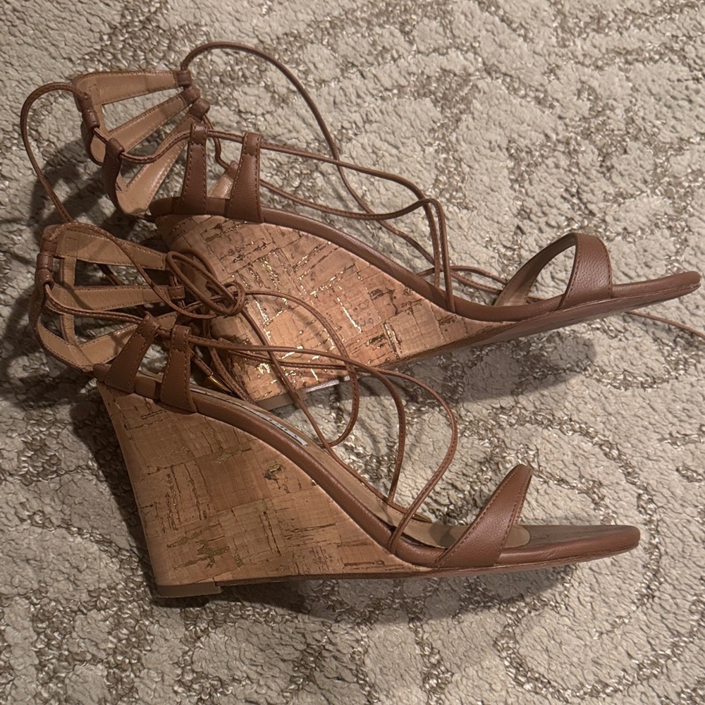 Aquazzura Brown Strappy Heels